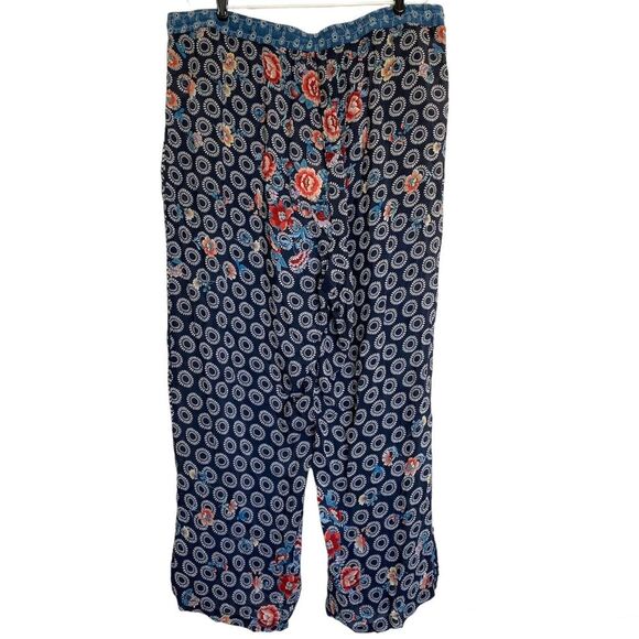 Johnny Was Maera Printed Drawstring Pull-On Pants Straight Leg Size 1X NWT - Picture 6 of 14